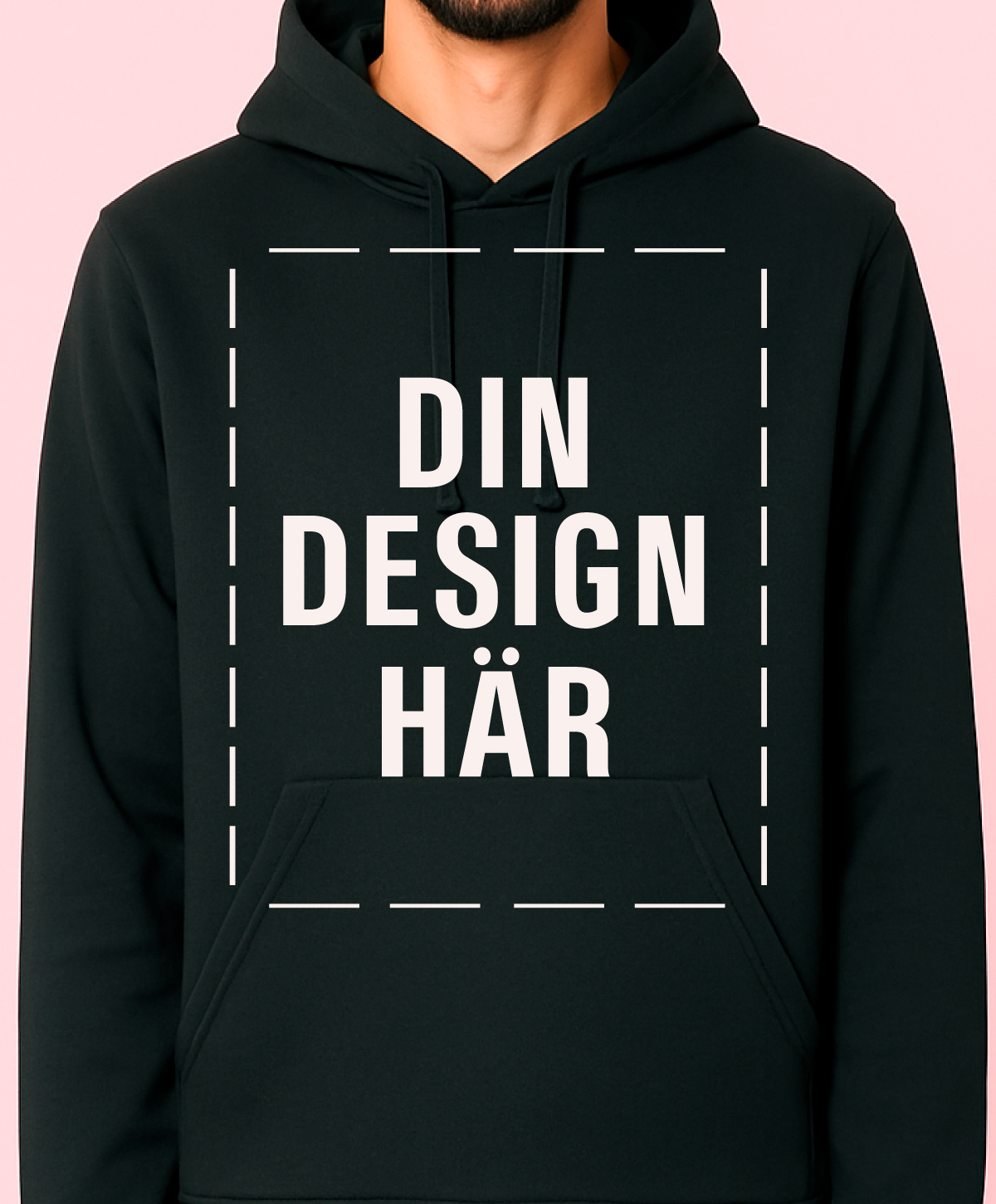 Svart hoodie med eget tryck