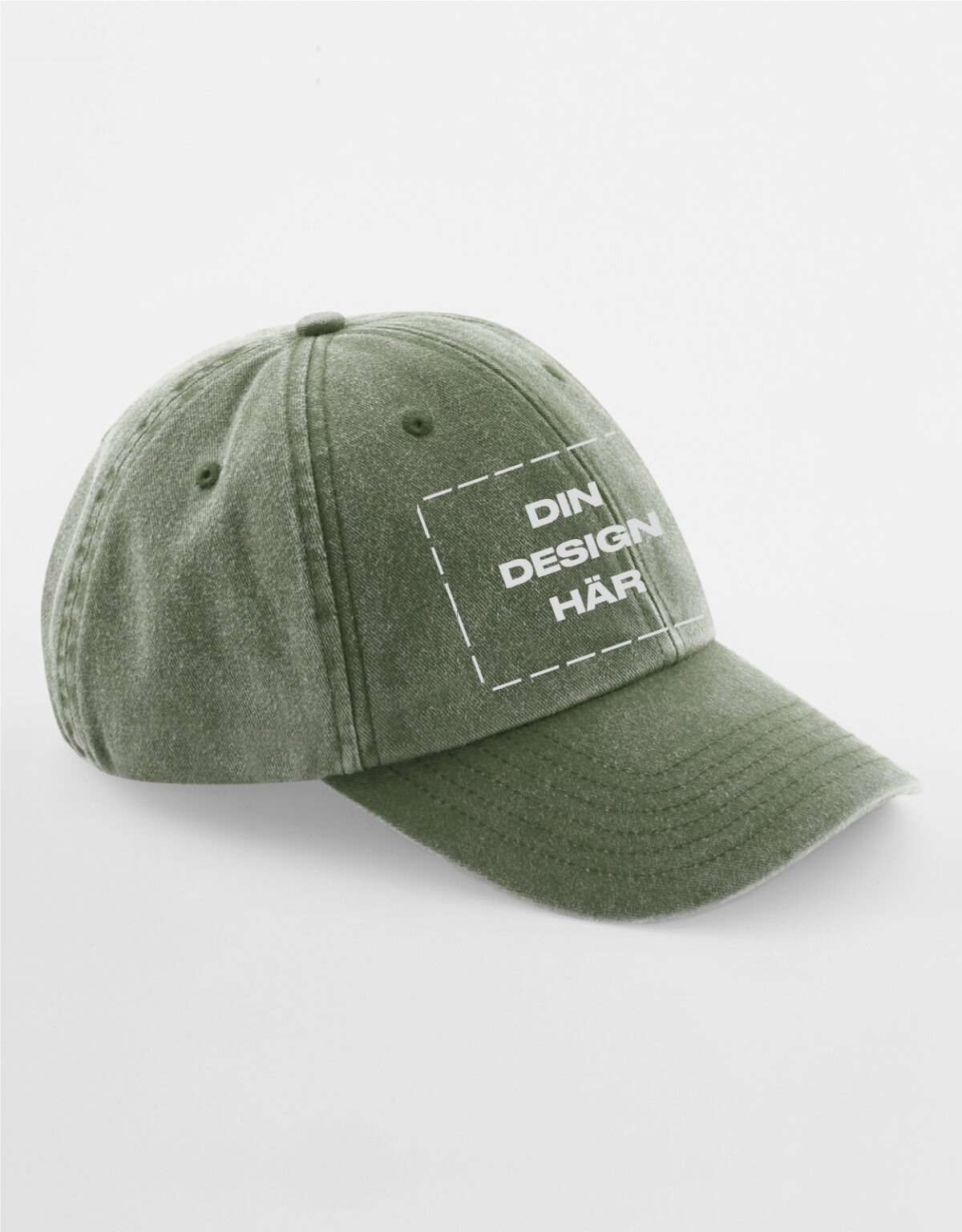 Vintage Dad Cap olive med eget tryck